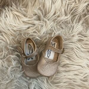 Zimmermann Handmade Leather Baby Soft Sole Shoes Gold SZ 1